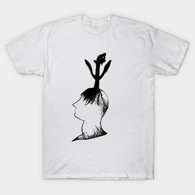 Thinker-Head T-Shirt by sequoya